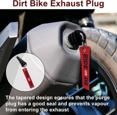 2 PSC Muffler Wash Plug, 0.6″-1.5″ Dirt Bike Exhaust Plug, Red+Black+White