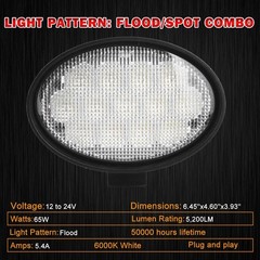 2PCS LED Flood Work Light For John Deere Tractors 7630 7720 7730 7820 7830 7920