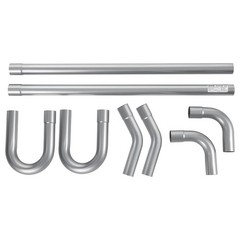 Exhaust Pipe, 8 Pcs 2.25 Inch Mild Steel DIY Custom Exhaust Tubing Straight & U-
