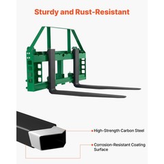 Uimoso Pallet Fork Frame Attachment w/36 inch Skid Steer Forks for JD Tractors