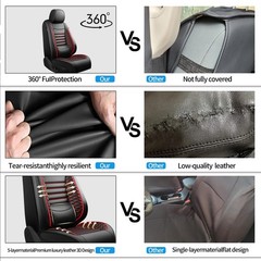 Trailblazer Seat Covers 2021-2026 Waterproof Leather 2 Front Black Red
