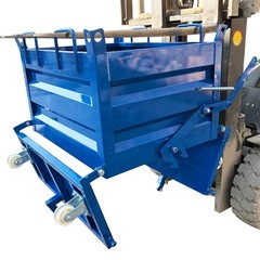 2200lbs Load Self-Dumping Hopper: Manual Forklift-Operated Steel Turnover Box