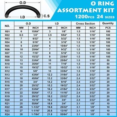 Complete 1200Pcs Nitrile O-Ring Kit – Versatile 24 Size Set for Leak Prevention