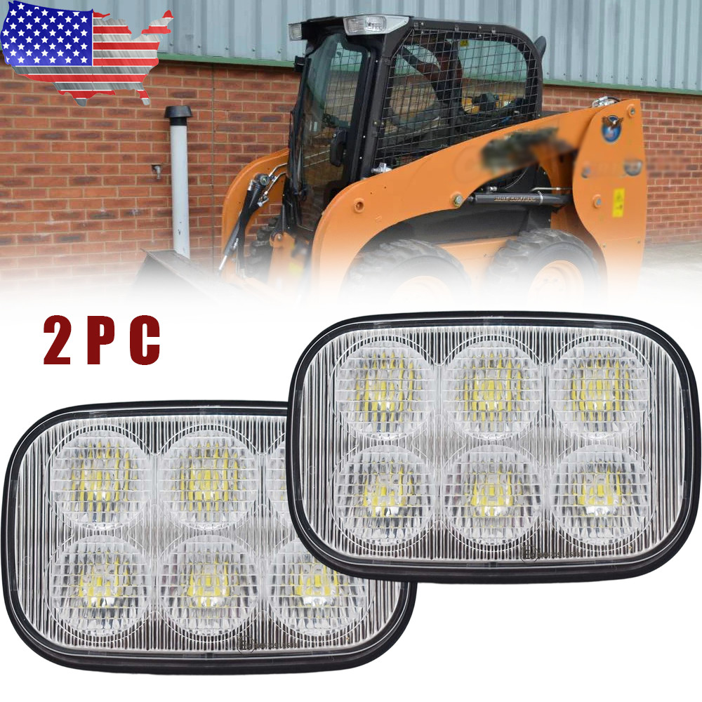 Pair LED Headlight For Case SR130 SR150 SV185 TR270 TR310 SV340 SV340B 84306337