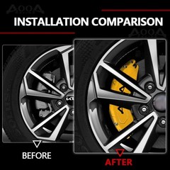 Yellow Black Aluminum Brake Caliper Covers Front Rear Kit 2019-2024 Kia Forte GT