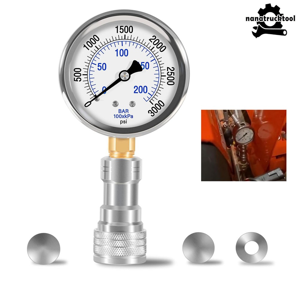 Pressure Gauge and Hydraulic Shims Kit For Kubota B Series, BX 1880, 23S Series