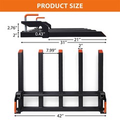 ✅48″ Clamp on Debris Forks to Bucket 2500 LBS Capacity 5 Fork Heavy Duty Clamp-O