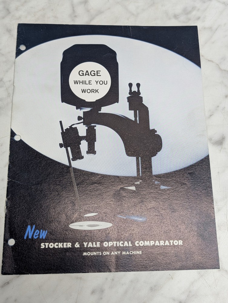 STOCKER YALE OPTICAL COMPARATOR GAGE WHILE YOU WORK MOUNTS ON ANY MACHINE