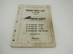 New Idea 703 704 705 706 Uni System Power Unit Parts List Catalog MISSING PAGES