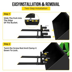 43in Alloy Steel Mud Bucket Modified Pallet Fork with adjustable Connecting Rod
