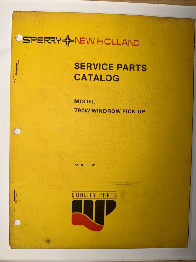 New Holland 790W Windrow Pickup Service Operators Manual 1985