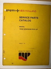 New Holland 790W Windrow Pickup Service Operators Manual 1985