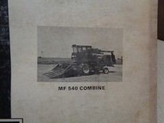 1979 Massey Ferguson MF 540 Combine Operator Manual & Assembly Instructions