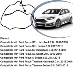 Radiator Reservoir Coolant Hose compatible with Ford Focus Black
