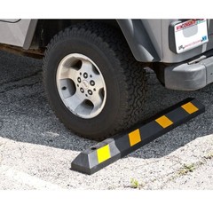Guardian Parking Stop, 4 Foot Long Rubber Curb with Mounting Holes, Black/Yellow