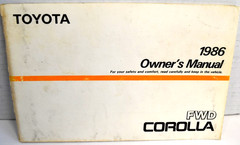 1986 Toyota Corolla FWD Owner’s Manual & Maintenance Guide OM12432U *GOOD*