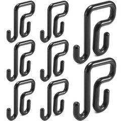 CroBlissful 8 Pcs Lineman Bucket Hooks 3 Inches Truck Blanket 3 Inches, Black