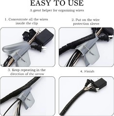 5PCS Wire Loom Installation Tool, 0.32-1.6 inch Wire Insertion Tool Set, Multi-S