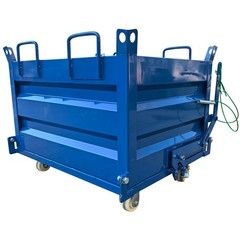 2200lbs Load Self-Dumping Hopper: Manual Forklift-Operated Steel Turnover Box