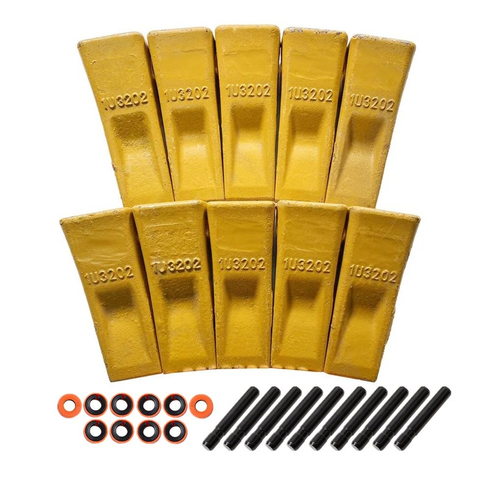 1U3202 Bucket Teeth with Pins 8E6208 Retainers 8E6209 for J200 Series – 10 Set