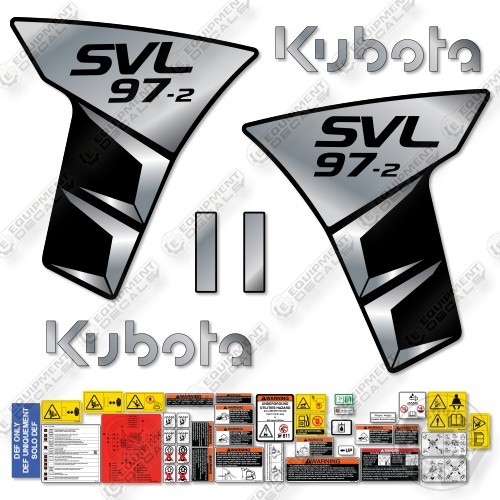 Fits Kubota SVL 97-2 Decal Kit Track Loader- Black -7 YR OUTDOOR 3M VINYL!