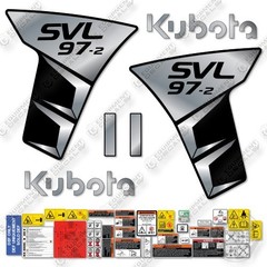 Fits Kubota SVL 97-2 Decal Kit Track Loader- Black -7 YR OUTDOOR 3M VINYL!