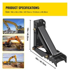 VEVOR 18″ Backhoe Thumb 1/2″ Steel Plate Excavator Universal Claw for Tractor
