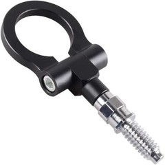 Universal Car Front Bumper Screw-on Tow Hook Aluminum 16mm Tow Hook Front Black