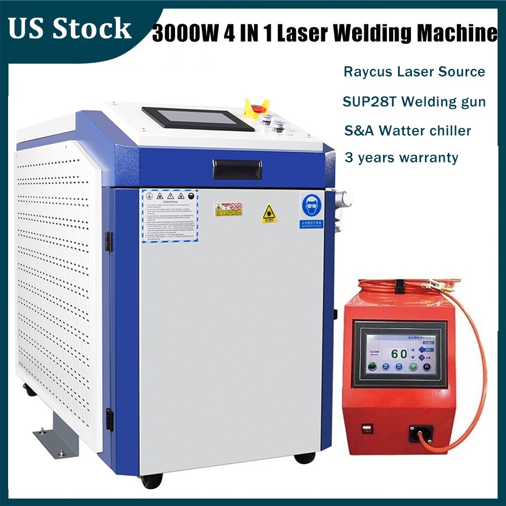 US Raycus 3000W Laser Welder 4in1 Laser Welding/Cutting/Cleaning Machine 220V