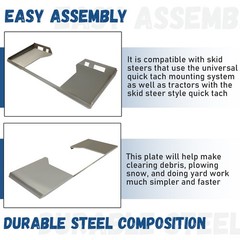 Universal Quick Attach 3/8″ Mount Plate For Kubota and Bobcat Skid Steer Tractor