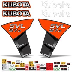 Complete Decal Kit fits Kubota SVL97-2 Skid Steer + Vinyl Safety Stickers SVL97