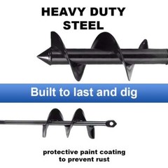 2pcs Auger Drill Bit for Planting Solid Shaft Garden Plant Flower Bulb Spiral