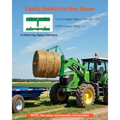 Uimoso Skid Steer Pallet Frame Hitch Receiver & Spear Sleeves for JD Loaders