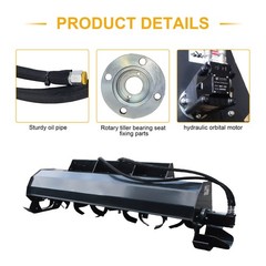 Wolverine TL-12-72 Skid Steer Attachments72″Heavy Duty Rotary Tiller Cultivator