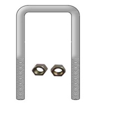 Square U-Bolt 5/8″ Thick x 3-1/8″ ID x 7-3/8″ Long w/ Zinc Plated Nuts S170