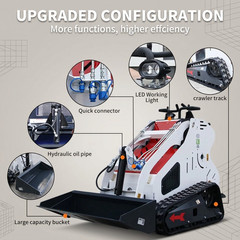Mini Skid Steer Track Loader B&S Gas Engine with 2 Attachments USA Stock