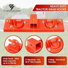 Tractor Grab Hooks Compatible with Kubota Compact Tractor Bucket Hooks Orange