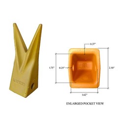 2 CAT J200 Style Backhoe Bucket Shanks 1″ Lip, Rock Teeth, 1U-3202WTL, 119-3204