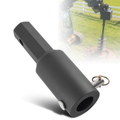 Auger Bit Adapter 2″ Female to Male Hex for Skid Steer Implement Steel