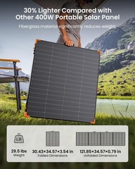ZOUPW 450W Portable Solar Panel 38V N Type 16BB 25% High Efficiency Foldable