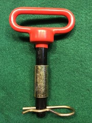 Hitch Pin 3/4x 4 1/4″ useable, Grade 5 Hardened, rubberized grip w cat 2 spacer