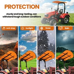 Tractor Canopy For Tractors Mowers ROPS Replace for Tuff Top 52″x52″ Orange