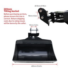 New 600mm Hydraulic Tilting Bucket for 1-1.6 Ton Excavators USA Free Shipment