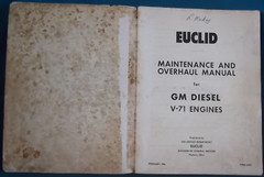 EUCLID GM 6V-71 8V-71 12V-71 16V-71 ENGINE SERVICE OVERHAUL REPAIR MANUAL