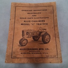 Allis-Chalmers Model C Tractors Operating Instructions Parts Illustration