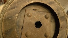 b. Old Wood Pulley Belt Industrial 12 3/8 x 4 3/16 Inches Many Photos