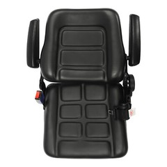 Black Forklift Seat Heavy Duty Vehicle Seat Adjustable 35-180°Tractor Seat