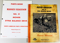 Massey Ferguson 31 Mf31 Sickle Bar Mower Operators And Parts Manual Service Set