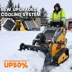 Mini Skid Steer Loader 24HP 3-Pumps Engine Tracked w/ Grapple Attachments Stock