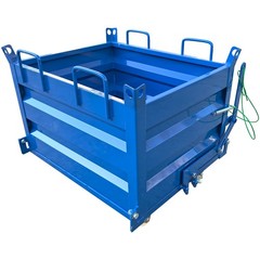 2200lbs Load Self-Dumping Hopper: Manual Forklift-Operated Steel Turnover Box
